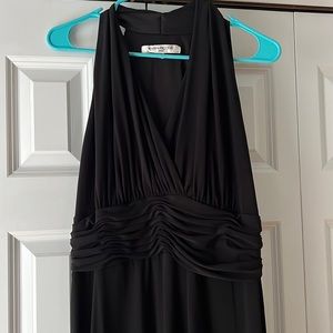 Evan Picone V Cut Halter Black Fit Flare Dress Size 12